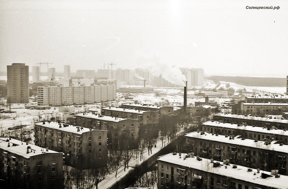 Вид с Боровского шоссе на улицы Производственная, Попутная и